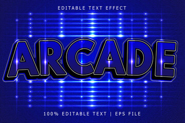 Arcade editable Text effect 3 Dimension emboss modern style