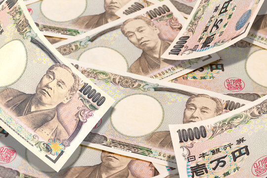 お金のイメージ素材｜降ってくる一万円札・臨時収入・出費・沢山・一面・複数