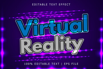 Virtual reality editable Text effect 3 Dimension emboss modern style