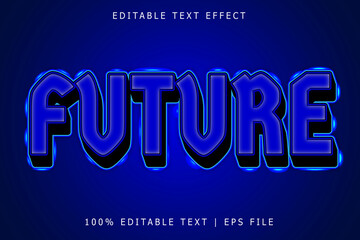Future editable Text effect 3 Dimension emboss modern style