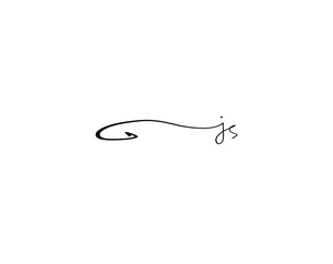 js initial handwriting logo vector