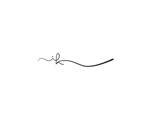 ik initial handwriting logo vector