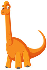Naklejka premium Cute Brachiosaurus Dinosaur Cartoon