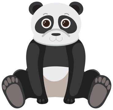 Cute panda in flat style