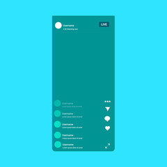 Vector Illustration social media live broadcast template. Instagram template