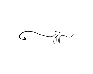 jj initial handwriting logo vector