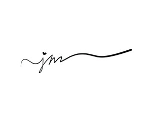 jm initial handwriting logo vector