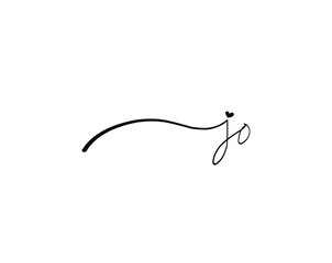 jo initial handwriting logo vector