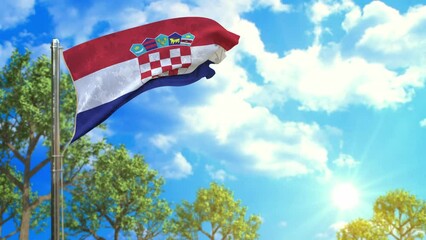 flag of Croatia at sunny day, celebration symbol - Powered by Adobe