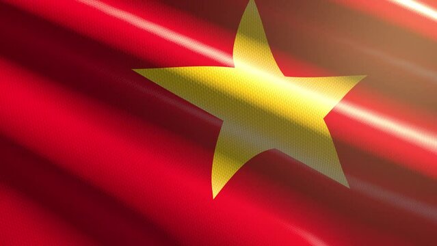 Vietnam shiny flag - loop animation