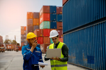 Logistics supply chain management and international goods import-export concept .