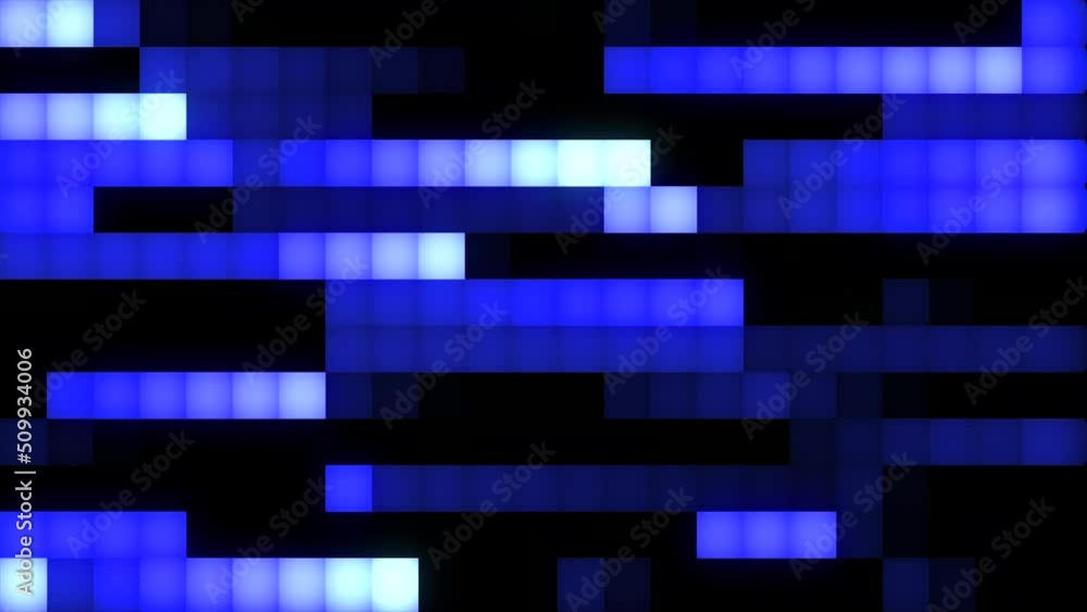 Poster pixel lines move horizontally. motion. retro animation with moving pixel stripes on black background