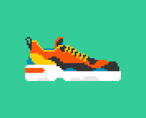 Sneakers pixel art. 8 bit sneaker. pixelated Vector illustration