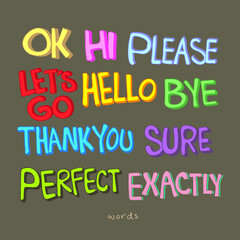 Word expression icon and emoticon