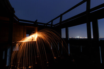 sparks from a pipe