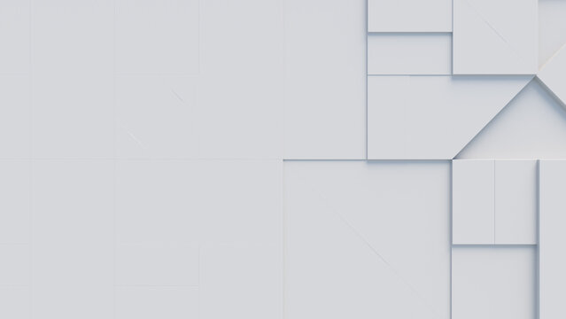 White 3D Blocks neatly organized to make a Business abstract wallpaper. 3D Render with copy-space. 