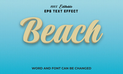 Beach luxury Editable 3d text Effect Style Premium,