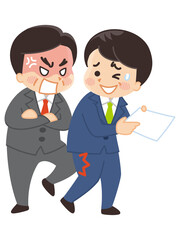 部下を蹴る上司　パワハラ　いじめ