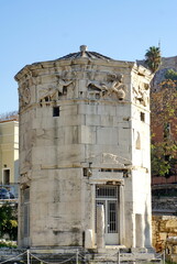 Fototapeta na wymiar Wind tower in an archaeological park in Athens, Greece