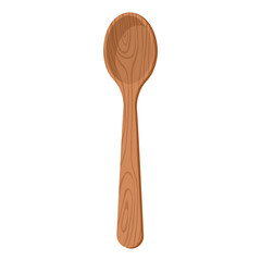 Cartoon nature wooden kitchenware utensil spoon with wood grain texture