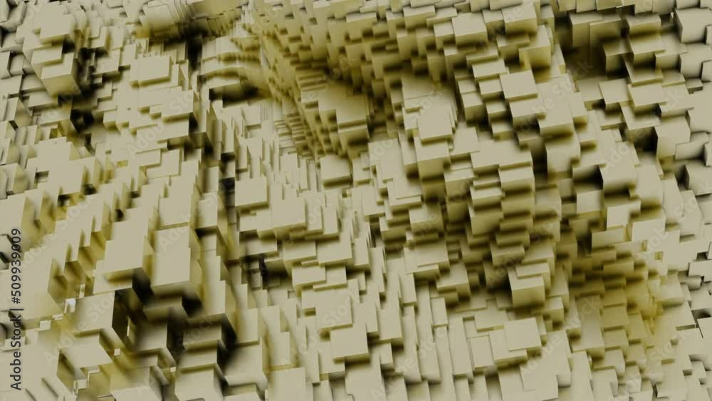 Poster cube particules abstract background, rippling fast 3d texture. design. abstract cube waves in endles
