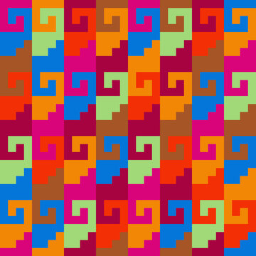 Peru Incan Traditional Fabric Seamless Pattern