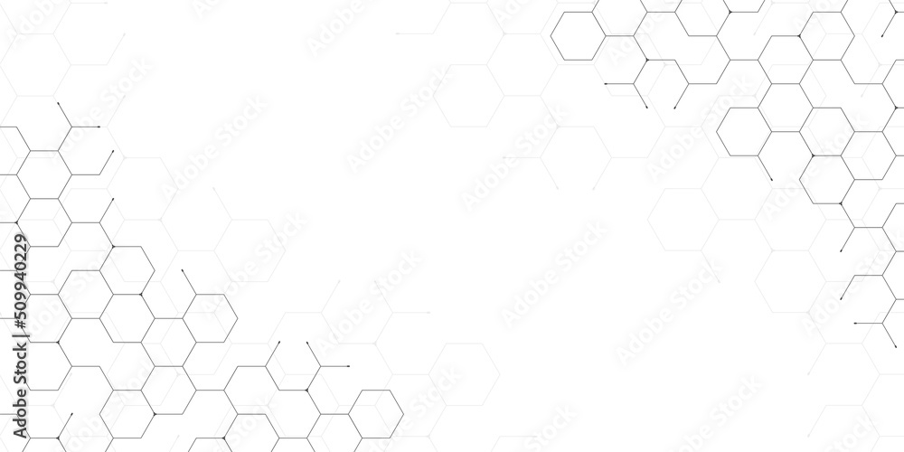 Poster white abstract background with futuristic and hexagon concept