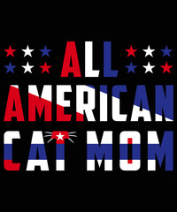 4th July of America T-Shirt Design. Ready to print for apparel, poster, illustration. Modern, simple, lettering.
