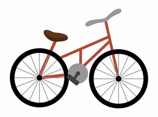 Vector bicycle icon. Flat bike illustration isolated on white background. Active sport equipment sign. Simple active hobby picture. Alternative ecological transportation concept.