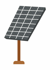 Solar panel icon, Alternative energy source illustration. Sun electricity concept. Earth day symbol. Emission reduce icon.