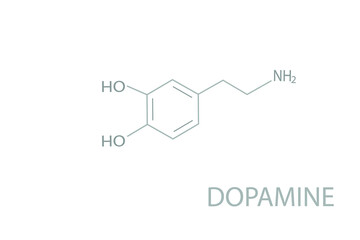 Dopamine molecular skeletal chemical formula.	