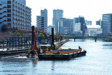 Dredging work, improvement of water quality of canals flowing in urban areas: Civil engineering work