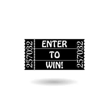  Enter to win ticket logo with shadow
