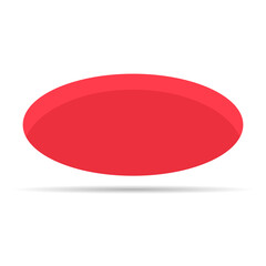 red hole design icon with shadow, circle web flat object, golf deep  sign vector illustration