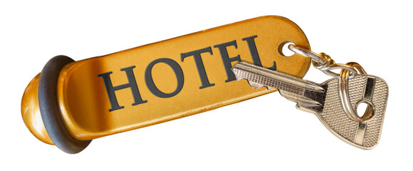 Porte-clés d’hôtel, fond blanc 