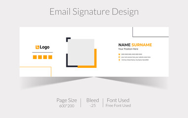 Minimal email signature template or email footer and personal social media cover design 