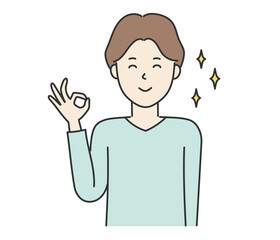 OKサインをする男性