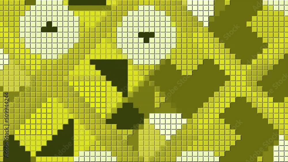 Poster moving geometric pattern of pixels. motion. pixel stylish animation with moving geometric shapes. co
