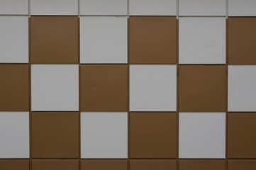 brown and white mosaic tiles, background texture