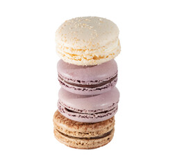 French sweet dessert macarons on white.	
