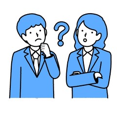 スーツ姿の男女　はてなイラスト素材