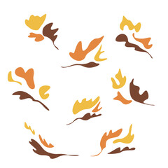 Obraz na płótnie Canvas set of abstract autumn tree leaf in minimal design.earth tone color