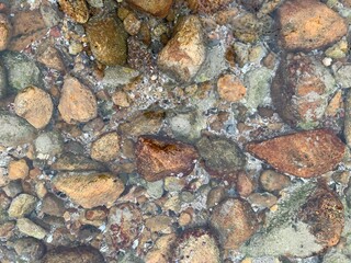 Blurred stone  texture pattern in the water as a background.