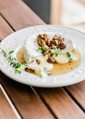 cheese brie on plates