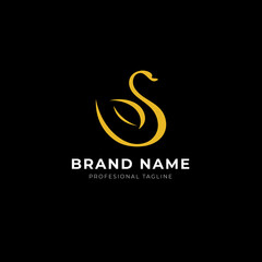 Luxury Gold Swan Logo Concept