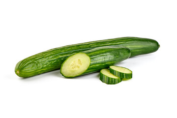 Long Cucumbers, isolated on white background.