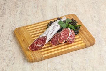 Spanish pork fuet dry sausage