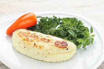 Roasted traditional cheese haloumi