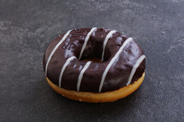 Glazed sweet tasty chocolate donut