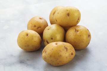 Raw small organic baby potato